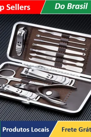 Kit Manicure e Pedicure Portátil Premium, Estojo Compacto para Viagem